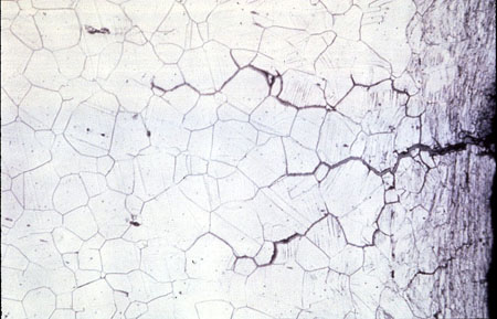 Figure 24-5. Photomicrograph illustrating intergranular corrosion of stainless steel.