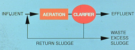 Figure 37-7. Activated sludge process returns active biomass to enhance waste removal.