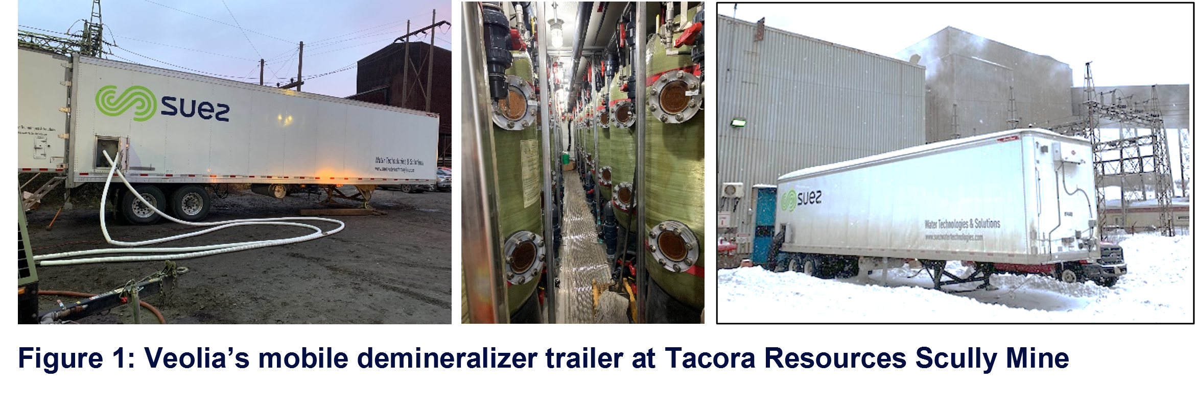 Veolia's mobile demineralizer trailer at Tacora Resources Scully Mine
