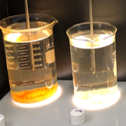 Figure 1: Ferric chloride vs Klaraid jar test