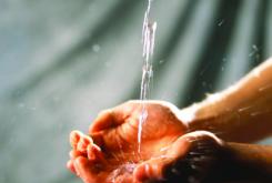 hands in water