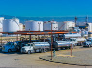 Fuel Tanker Trucks at Refinery